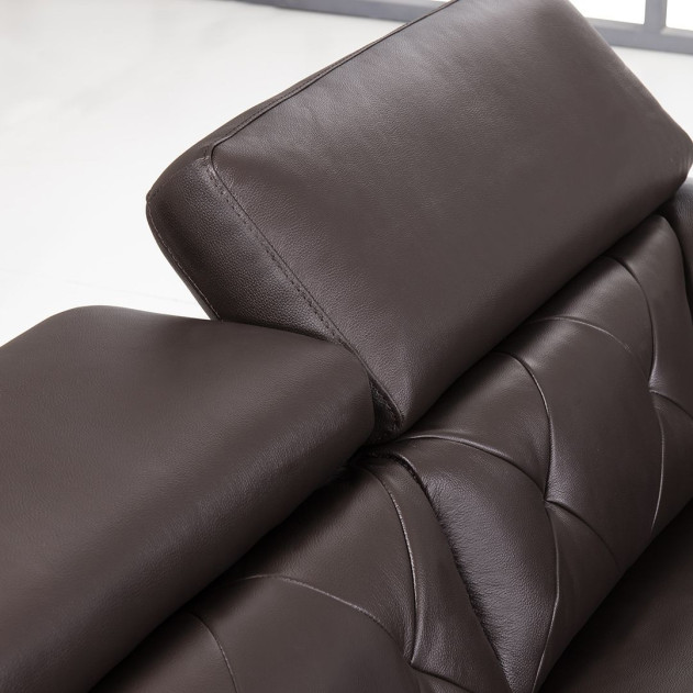 EK068 Dark Chocolate Italian Leather Sofa & Loveseat Contemporary Style by American Eagle