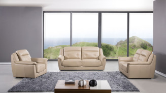 EK042 Tan Italian Leather Sofa & Loveseat Contemporary Style by American Eagle Furniture