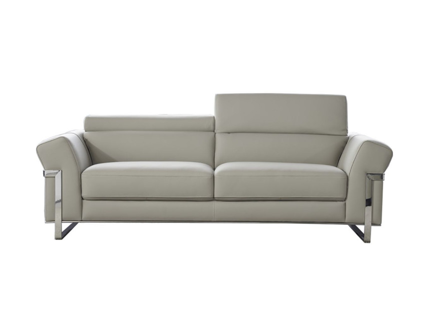 EK012 Light Gray Italian Leather Sofa  & Loveseat Contemporary Style by American Eagle Furniture