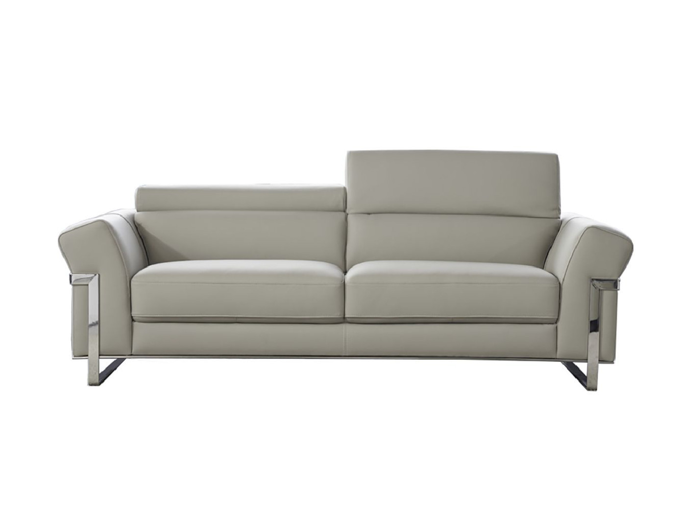 EK012 Light Gray Italian Leather Sofa  & Loveseat Contemporary Style by American Eagle Furniture