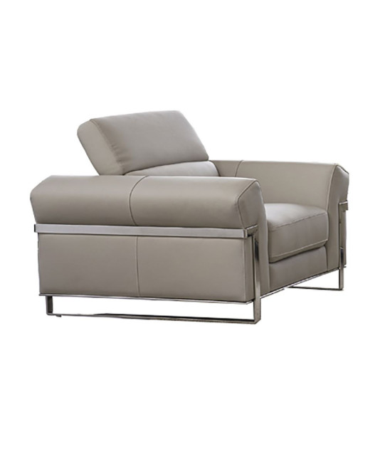 EK012 Light Gray Italian Leather Sofa  & Loveseat Contemporary Style by American Eagle Furniture