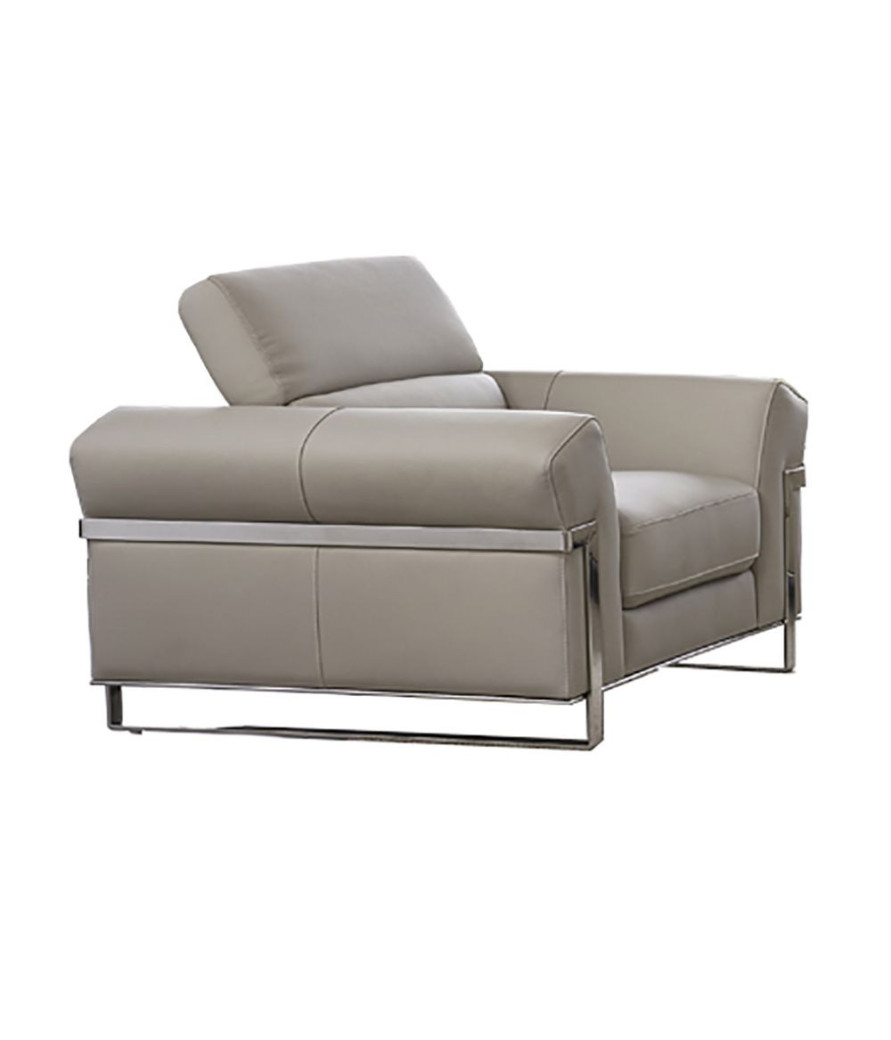 EK012 Light Gray Italian Leather Sofa  & Loveseat Contemporary Style by American Eagle Furniture