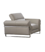 EK012 Light Gray Italian Leather Sofa  & Loveseat Contemporary Style by American Eagle Furniture