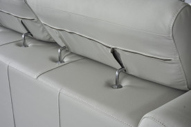 EK012 Light Gray Italian Leather Sofa  & Loveseat Contemporary Style by American Eagle Furniture