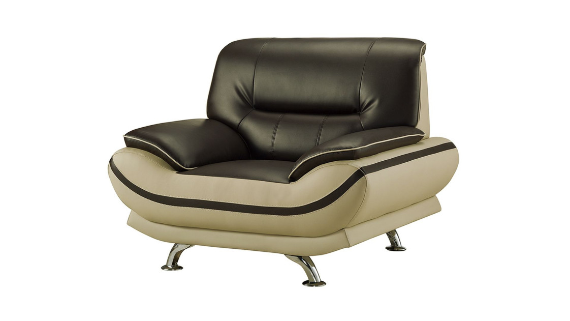 AE709-MA.LG Raisin and Khaki Faux Leather Sofa & Loveseat Contemporary Style by American Eagle