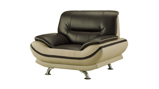 AE709-MA.LG Raisin and Khaki Faux Leather Sofa & Loveseat Contemporary Style by American Eagle