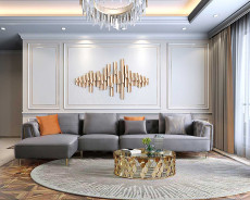 AE-LD831R 3 Piece Gray Velvet Right Side Sitting Sectional Contemporary Style by American Eagle Furniture