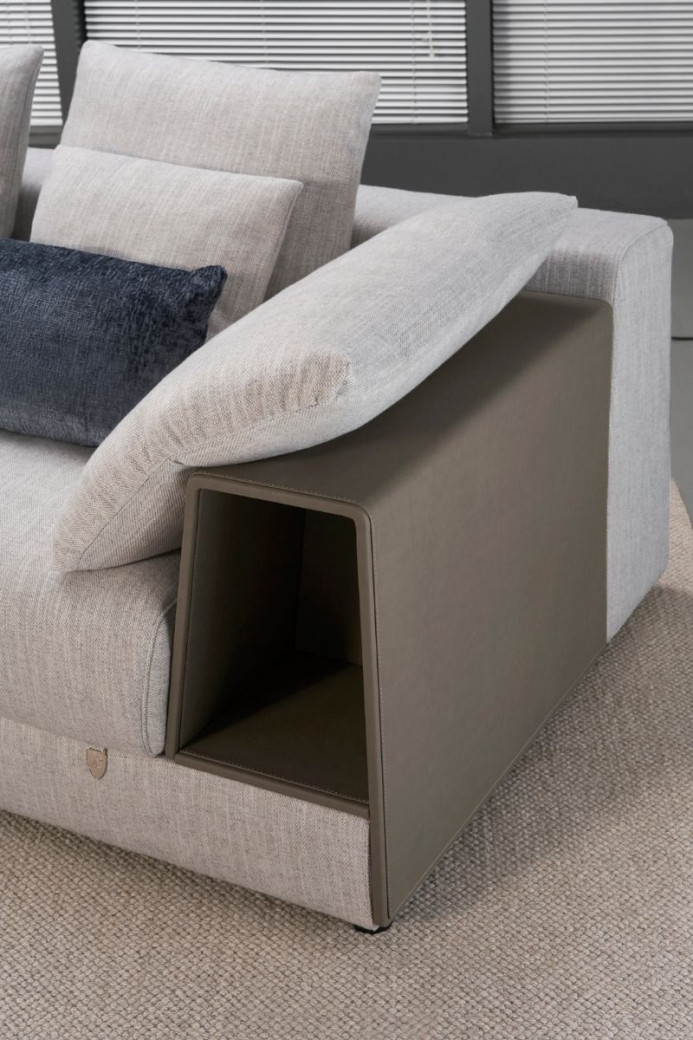AE-L8013 Light Gray Fabric Sectional Sofa Set - Left Side Facing Chaise Contemporary Style by American Eagle Furniture