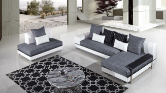 AE-L131 Gray Fabric Sectional - Left Sitting Contemporary Style by American Eagle Furniture