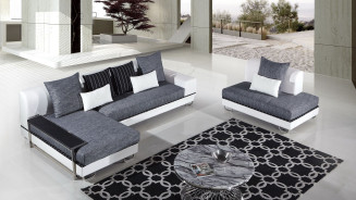 AE-L131 Gray Fabric Sectional - Right Sitting Contemporary Style by American Eagle Furniture