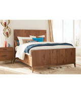 5Pc Full Size Bedroom Set in Natural Walnut Mid-Century Modern Style Adler Collection by Modus Furniture