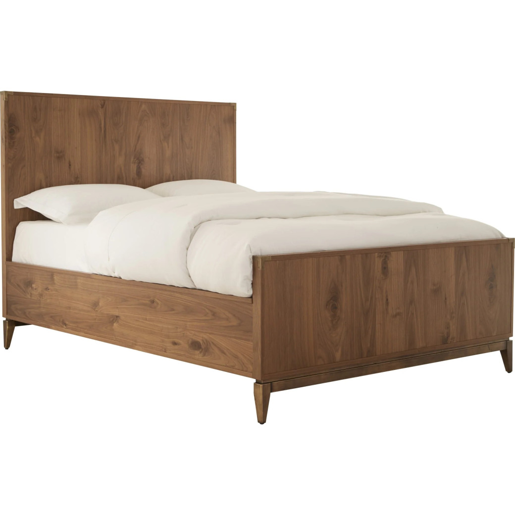 5Pc Full Size Bedroom Set in Natural Walnut Mid-Century Modern Style Adler Collection by Modus Furniture
