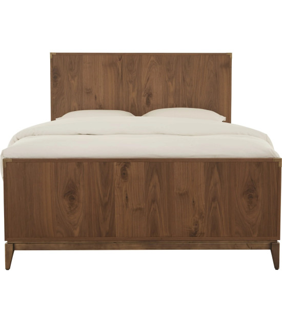 5Pc Full Size Bedroom Set in Natural Walnut Mid-Century Modern Style Adler Collection by Modus Furniture