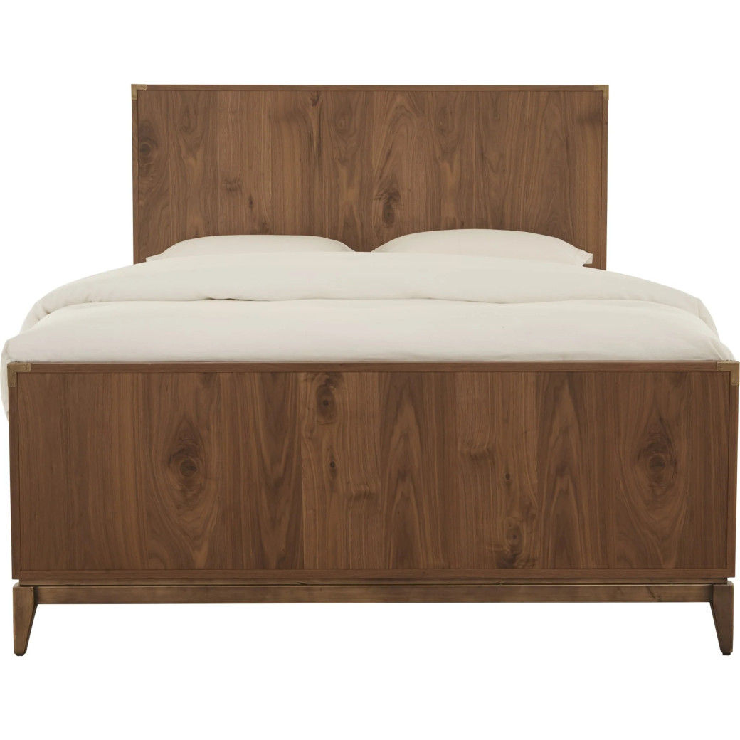 5Pc Full Size Bedroom Set in Natural Walnut Mid-Century Modern Style Adler Collection by Modus Furniture