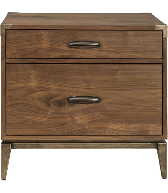 5Pc Full Size Bedroom Set in Natural Walnut Mid-Century Modern Style Adler Collection by Modus Furniture