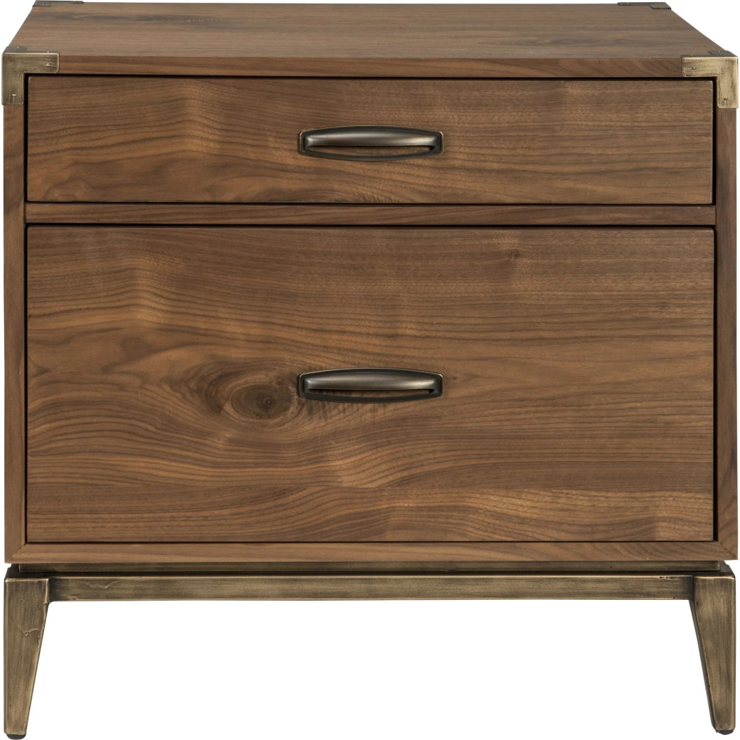 5Pc Full Size Bedroom Set in Natural Walnut Mid-Century Modern Style Adler Collection by Modus Furniture