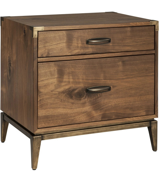 5Pc Full Size Bedroom Set in Natural Walnut Mid-Century Modern Style Adler Collection by Modus Furniture