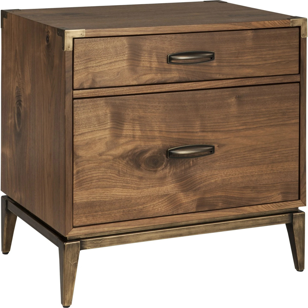 5Pc Full Size Bedroom Set in Natural Walnut Mid-Century Modern Style Adler Collection by Modus Furniture