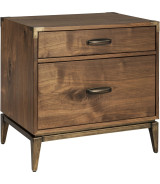 5Pc Full Size Bedroom Set in Natural Walnut Mid-Century Modern Style Adler Collection by Modus Furniture