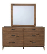 5Pc Full Size Bedroom Set in Natural Walnut Mid-Century Modern Style Adler Collection by Modus Furniture