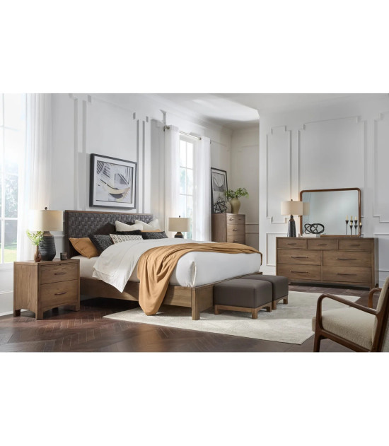5PC Queen Bedroom Set Mid-Century Modern Style Arden Collection By Modus Furniture