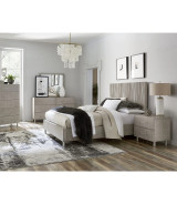 5PC Queen Bedroom Set in Misty Grey – Glam Style  Argento Collection by Modus Furniture