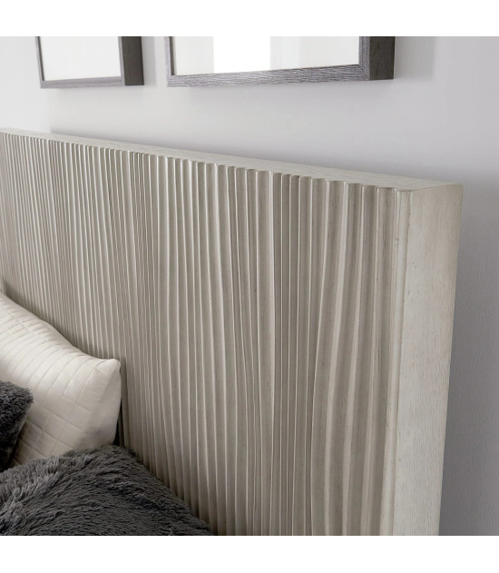 5PC Queen Bedroom Set in Misty Grey – Glam Style  Argento Collection by Modus Furniture