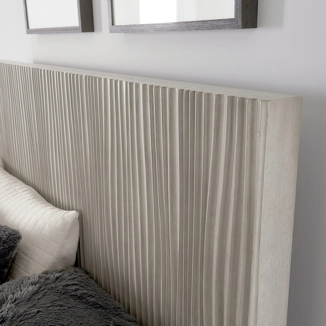 5PC Queen Bedroom Set in Misty Grey – Glam Style  Argento Collection by Modus Furniture