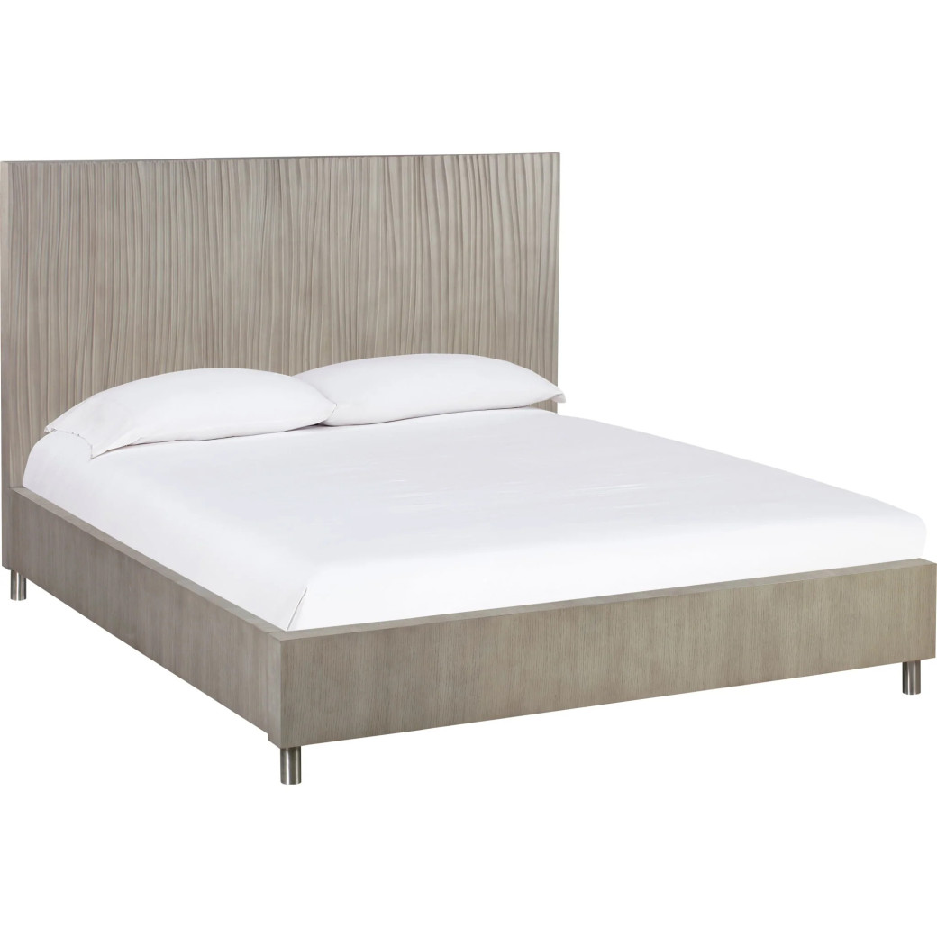 5PC Queen Bedroom Set in Misty Grey – Glam Style  Argento Collection by Modus Furniture