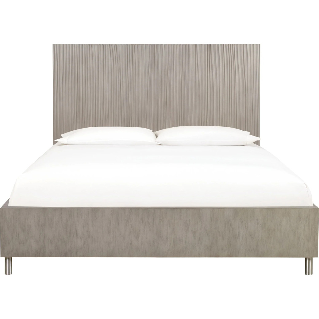 5PC Queen Bedroom Set in Misty Grey – Glam Style  Argento Collection by Modus Furniture
