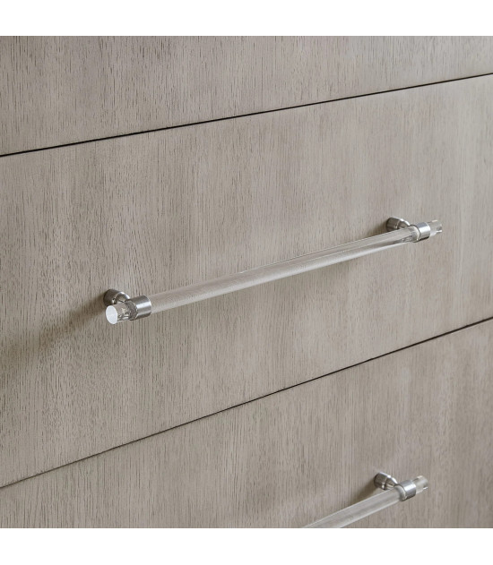 5PC Queen Bedroom Set in Misty Grey – Glam Style  Argento Collection by Modus Furniture