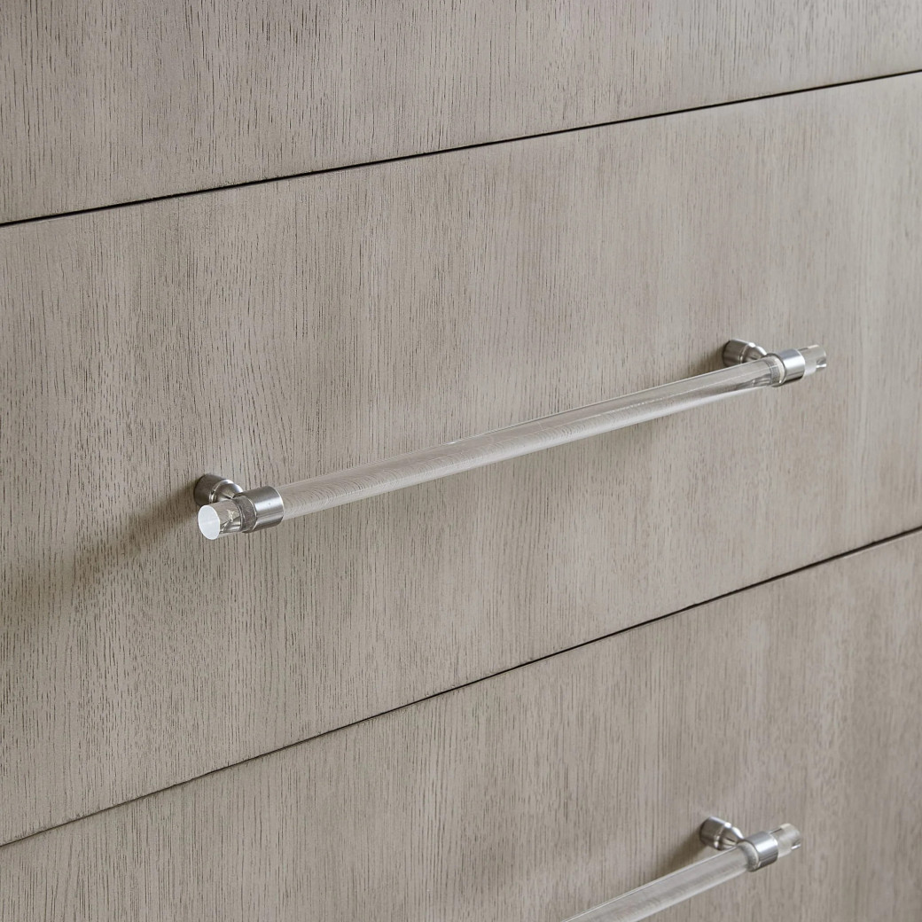5PC Queen Bedroom Set in Misty Grey – Glam Style  Argento Collection by Modus Furniture