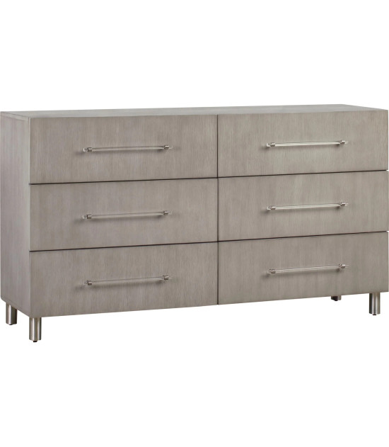 5PC Queen Bedroom Set in Misty Grey – Glam Style  Argento Collection by Modus Furniture