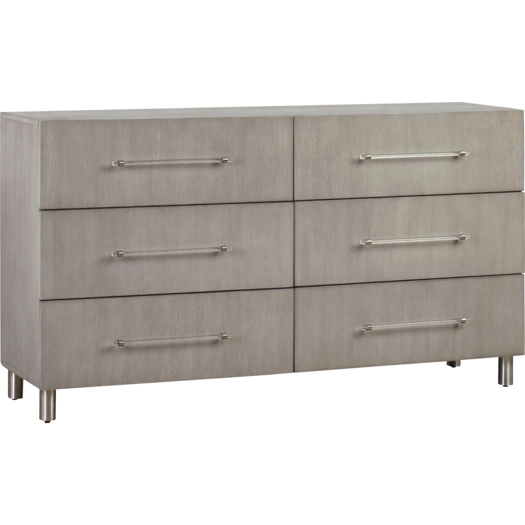5PC Queen Bedroom Set in Misty Grey – Glam Style  Argento Collection by Modus Furniture