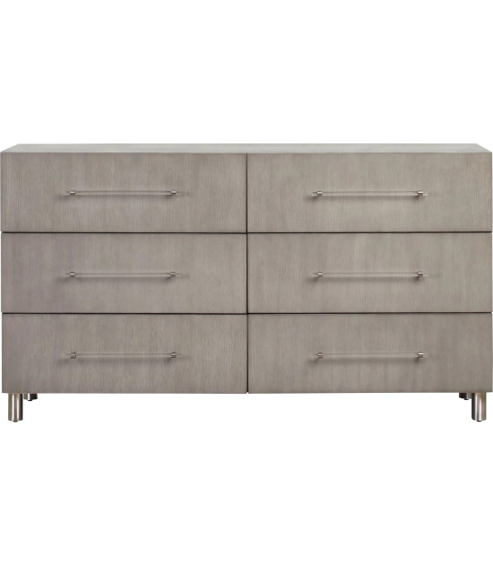 5PC Queen Bedroom Set in Misty Grey – Glam Style  Argento Collection by Modus Furniture
