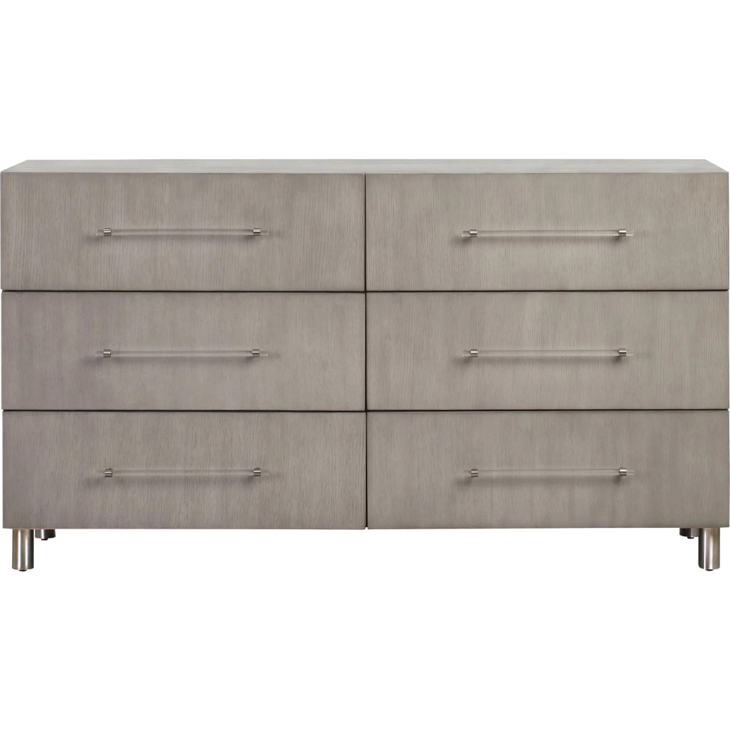 5PC Queen Bedroom Set in Misty Grey – Glam Style  Argento Collection by Modus Furniture