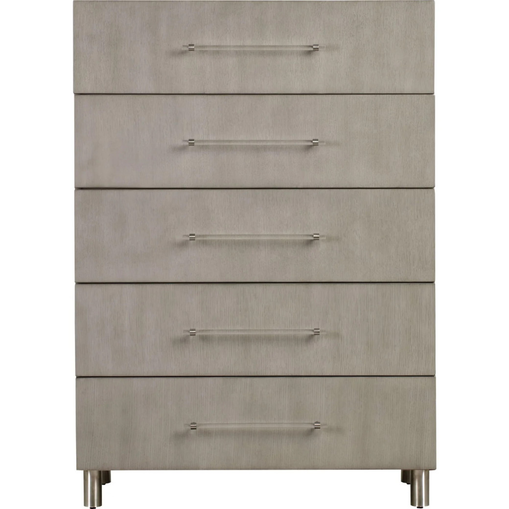 5PC Queen Bedroom Set in Misty Grey – Glam Style  Argento Collection by Modus Furniture