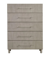 5PC Queen Bedroom Set in Misty Grey – Glam Style  Argento Collection by Modus Furniture