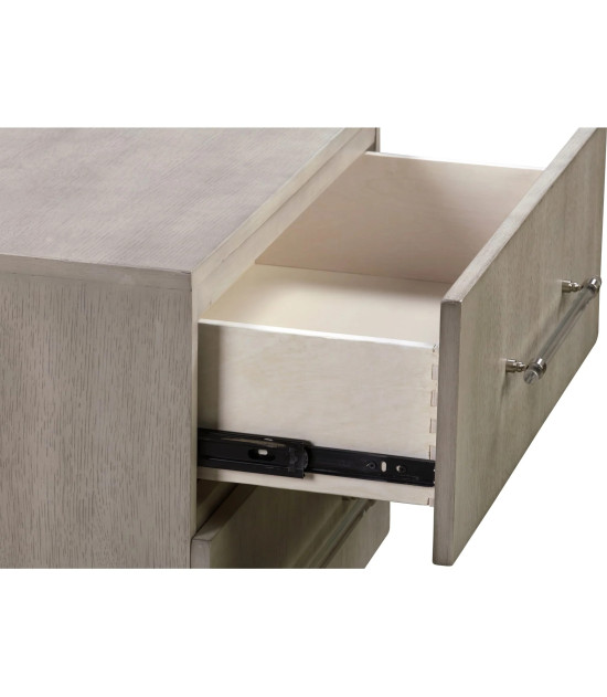 5PC Queen Bedroom Set in Misty Grey – Glam Style  Argento Collection by Modus Furniture