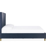 5PC Queen Bedroom Set Glam Style in Navy Blue & Burnished Brass – Argento Collection by Modus Furniture