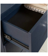 5PC Queen Bedroom Set Glam Style in Navy Blue & Burnished Brass – Argento Collection by Modus Furniture