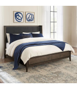 5-Piece Queen Bedroom Set – Boracay Collection Mid-Century Modern Style in Wild Oats Brown