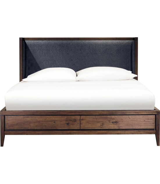 5-Piece Queen Bedroom Set – Boracay Collection Mid-Century Modern Style in Wild Oats Brown