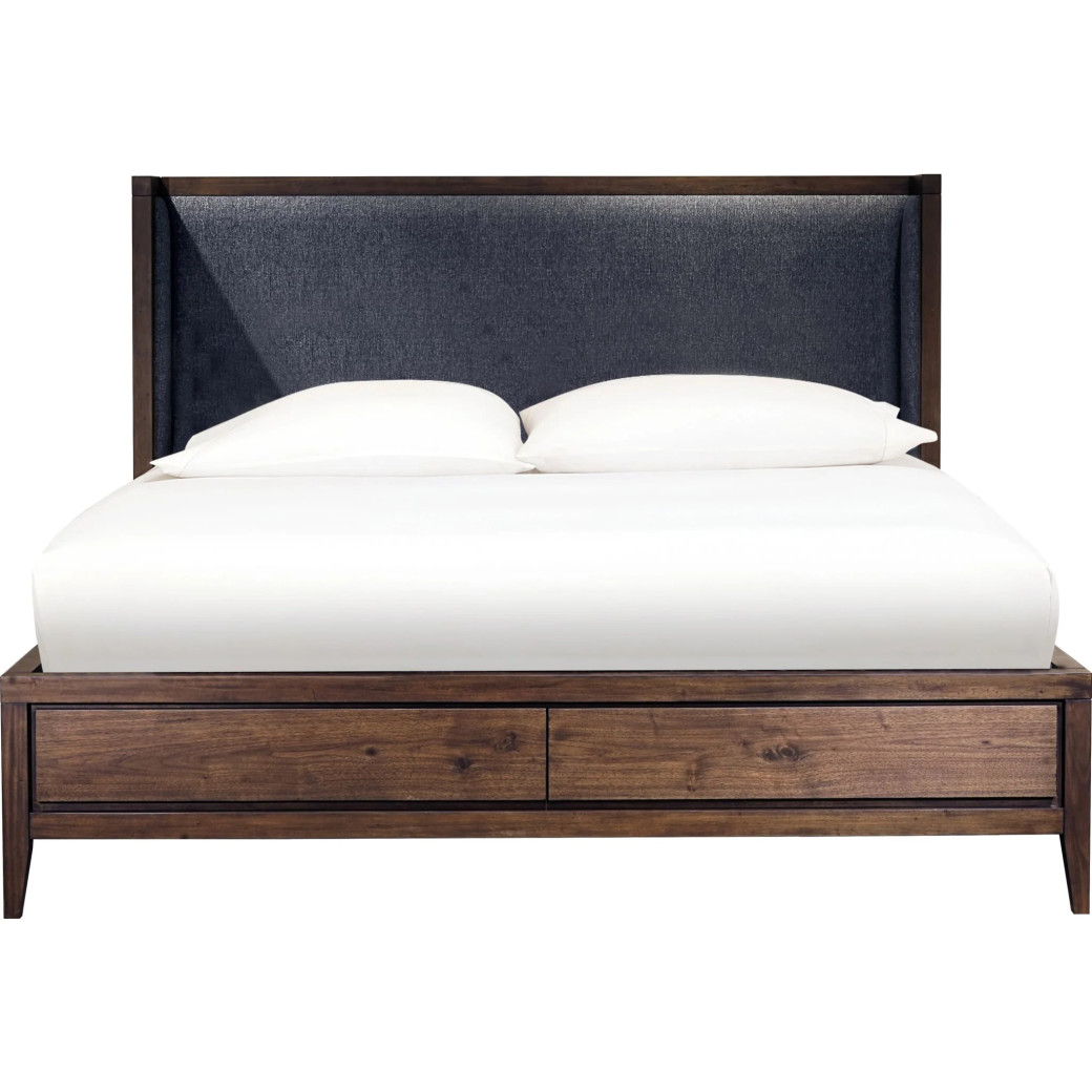 5-Piece Queen Bedroom Set – Boracay Collection Mid-Century Modern Style in Wild Oats Brown