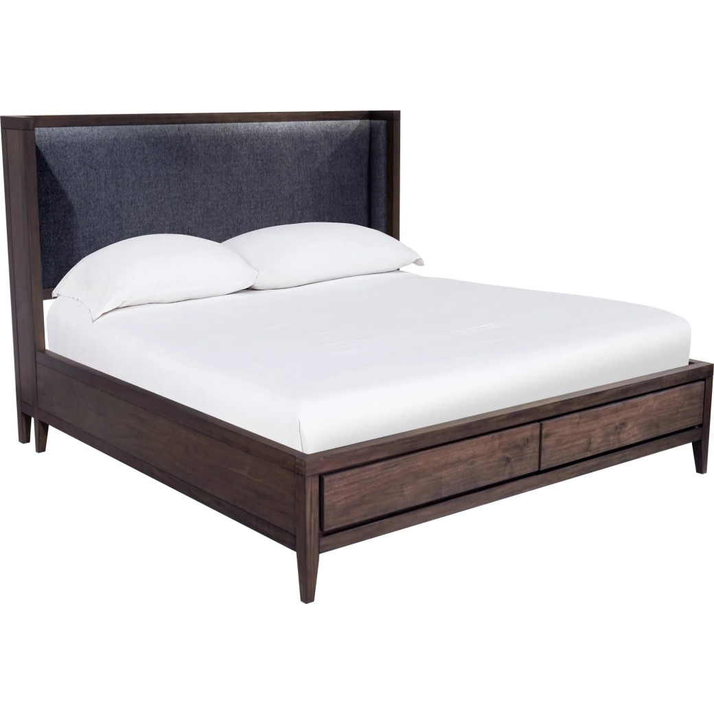 5-Piece Queen Bedroom Set – Boracay Collection Mid-Century Modern Style in Wild Oats Brown
