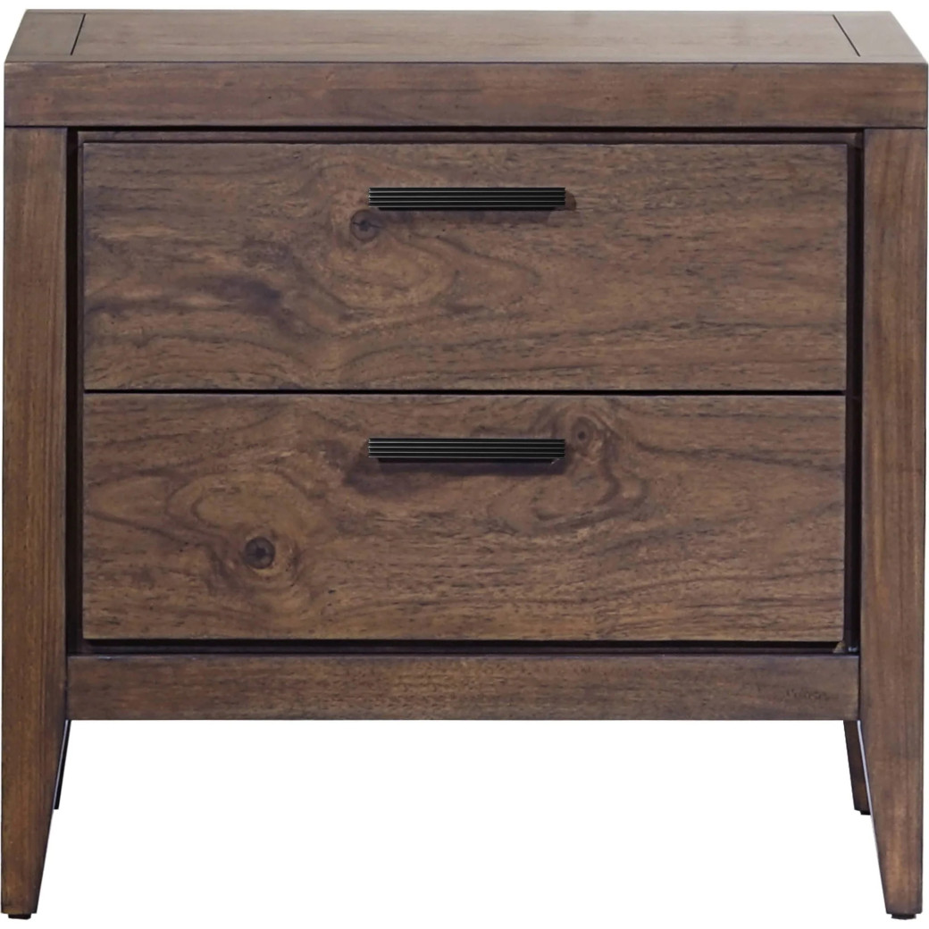 5-Piece Queen Bedroom Set – Boracay Collection Mid-Century Modern Style in Wild Oats Brown