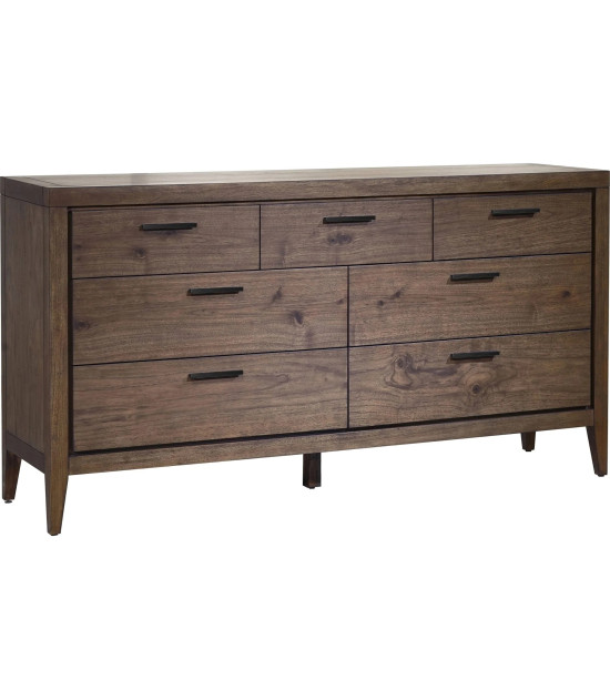 5-Piece Queen Bedroom Set – Boracay Collection Mid-Century Modern Style in Wild Oats Brown