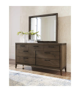 5-Piece Queen Bedroom Set – Boracay Collection Mid-Century Modern Style in Wild Oats Brown