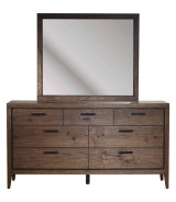 5-Piece Queen Bedroom Set – Boracay Collection Mid-Century Modern Style in Wild Oats Brown