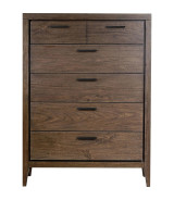 5-Piece Queen Bedroom Set – Boracay Collection Mid-Century Modern Style in Wild Oats Brown